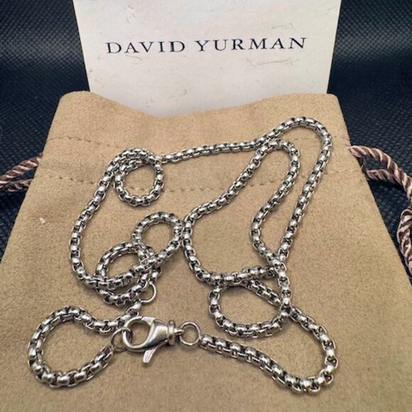 David Yurman Unisex 2.7mm Silver Box Chain Necklace - Picture 2 of 7